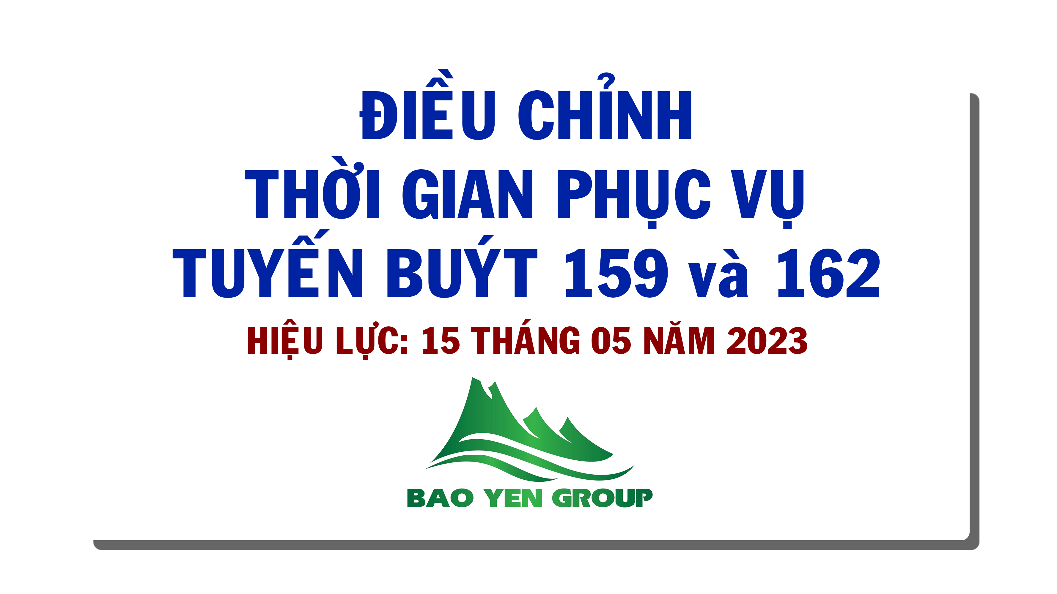 Điều Chỉnh Thời Gian Phục Vụ Tuyến Buýt 159 và 162